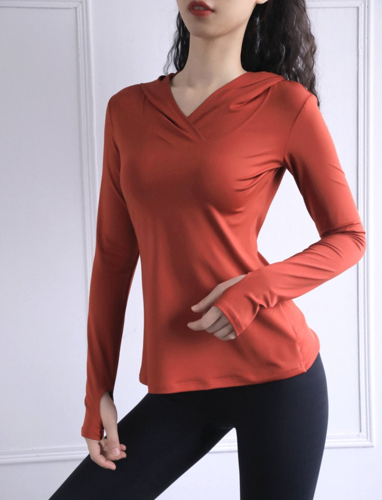 Women's Back Forked Yoga Shirt Long Sleeve Thumb Hole Running T-shirt Mesh Breathable Sports Hoodie Fitness Top Gym Workout Blouse The Clothing Company Sydney