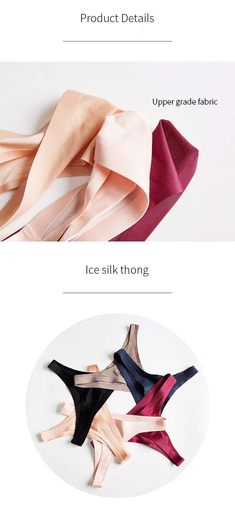 15 Colors Low-Rise Panties Ice Silk Thong  Seamless G String Fashion simple Underwear Women Back Lace Thongs Lingerie The Clothing Company Sydney
