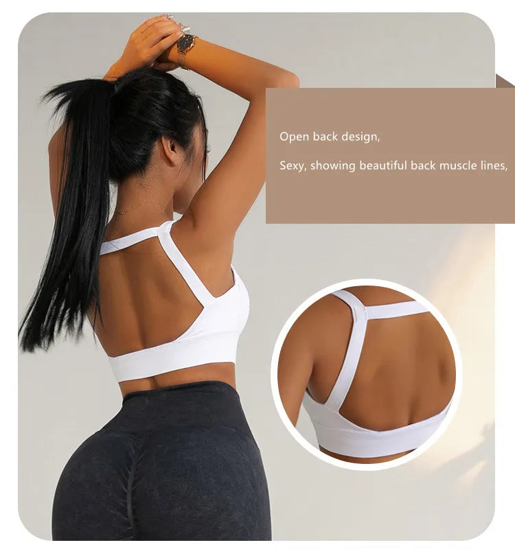 Shockproof Sports Bra Women's Vest Style Removable Padding Running Training Fitness Clothing Yoga Top - The Clothing Company Sydney