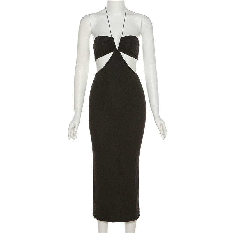 Summer Spaghetti Strap Halter Backless Maxi Dress Elegant Bandage Sleeveless Club Party Dresses Bodycon Dress The Clothing Company Sydney