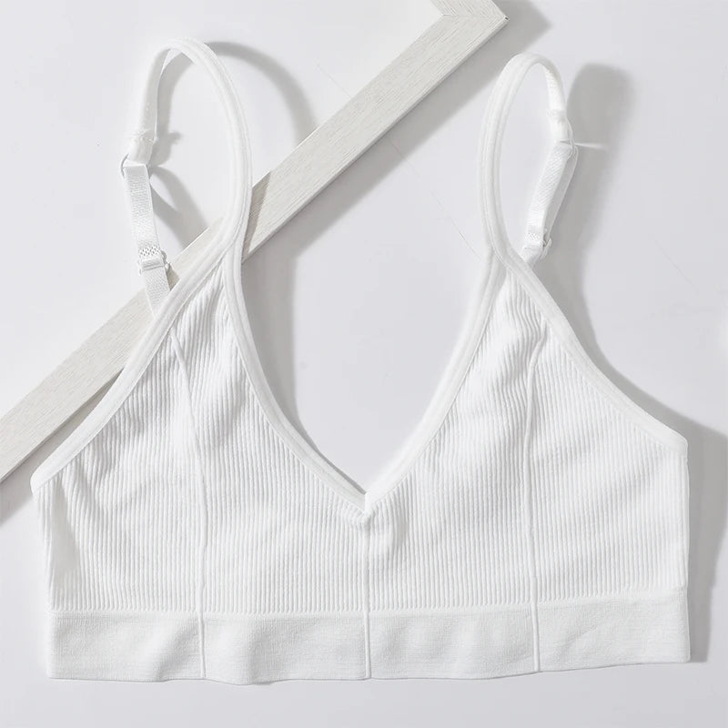 Seamless Tube Tops Bras U-shaped Back Lingerie Bralette Adjust Strap Bandeau Bra Ribbed Sports Underwear The Clothing Company Sydney