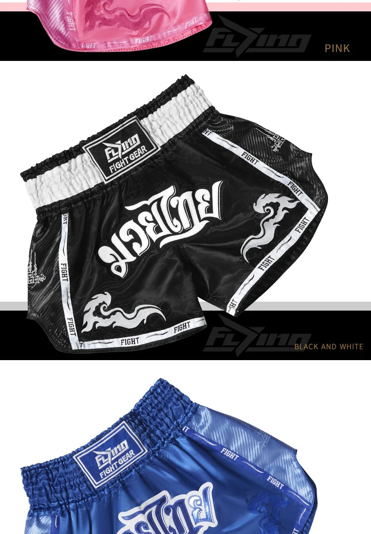 Muay Thai Boxing Shorts for Men's Women's Kids Teenagers Kickboxing Fighting MMA Trunks Sanda Grappling Bjj Sports Short Pants The Clothing Company Sydney