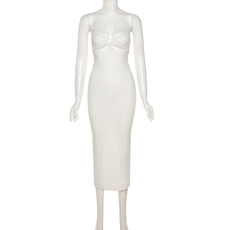 Summer Spaghetti Strap Halter Backless Maxi Dress Elegant Bandage Sleeveless Club Party Dresses Bodycon Dress The Clothing Company Sydney