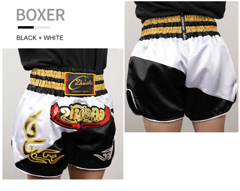 Thai Boxing Shorts Muay Thai Fightwear Men Women Boy Girl Kids Muaythai Grappling Kickboxing Match Training Uniform MMA Boxer Pants The Clothing Company Sydney