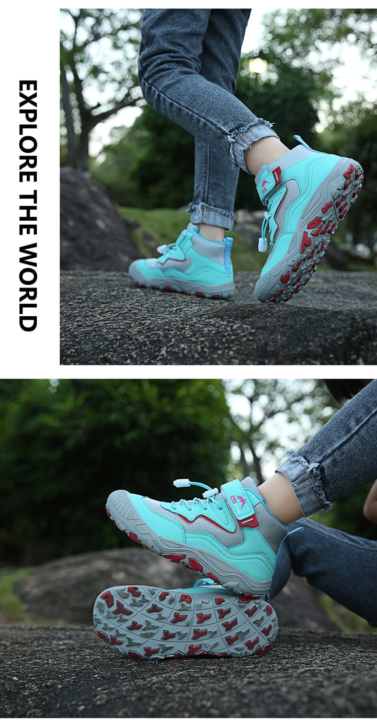 Autumn Hiking Shoes Kids Outdoor Sneakers Boys Girls Ankle Trekking Shoes Children Winter Hiking Boots Breathable Anti-Slip Shoe The Clothing Company Sydney