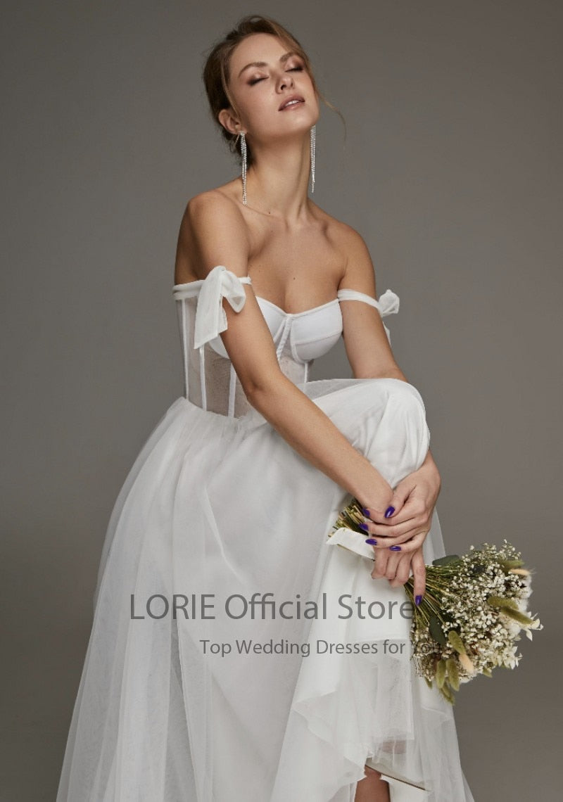 Short Wedding Dresses Modern Boning Spaghetti Strap A Line Tea Length White Bridal Gown The Clothing Company Sydney