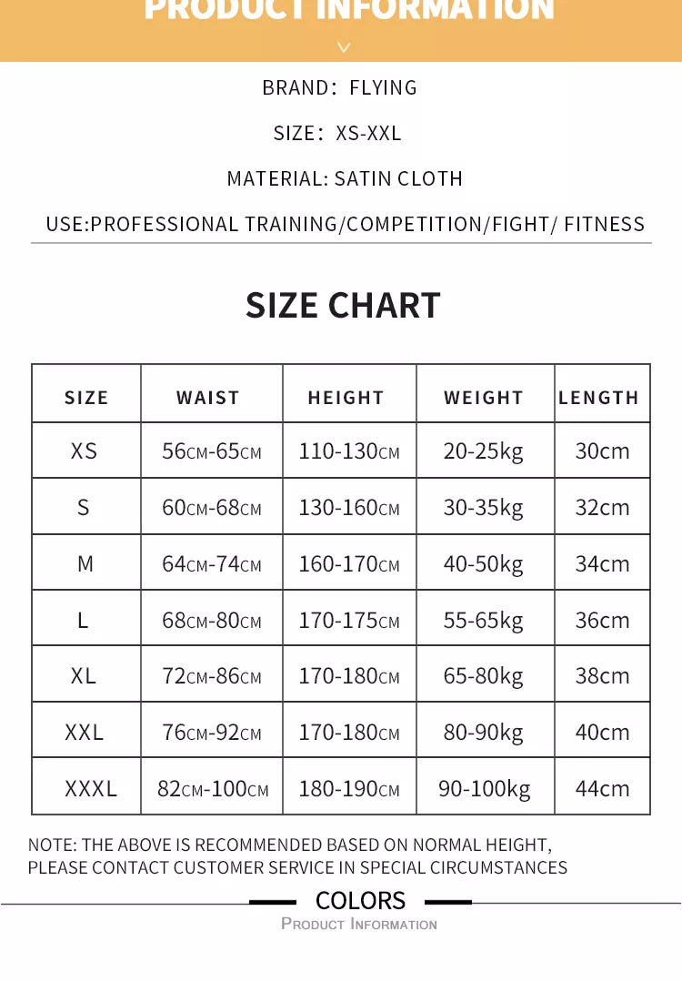 Muay Thai Boxing Shorts for Men's Women's Kids Teenagers Kickboxing Fighting MMA Trunks Sanda Grappling Bjj Sports Short Pants The Clothing Company Sydney