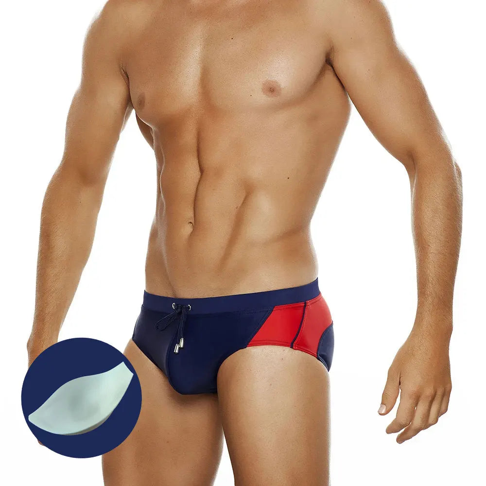 Push-Up Pad Enlarge Pouch Swimwear Colorful Padded Mens Swimming Briefs Swim Surf Beach Shorts Boxers Trunks The Clothing Company Sydney