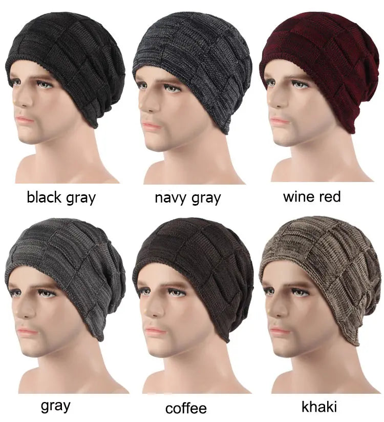 Winter Beanie Scarf skullies beanies Soft Skull Warm Baggy Cap Mask Hats For Men Women Knitted Hat - The Clothing Company Sydney
