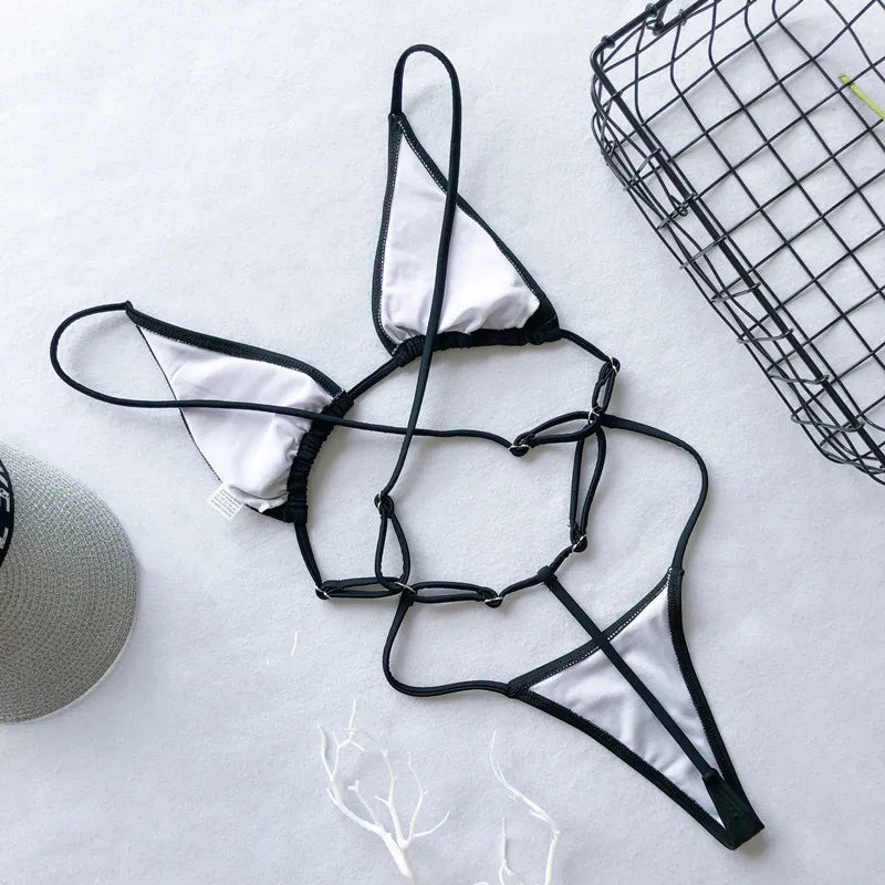 Extreme Mini Micro String Women Swimwear One Piece Swimsuit Female Cross Backless Monokini High Cut Bathing Suit The Clothing Company Sydney