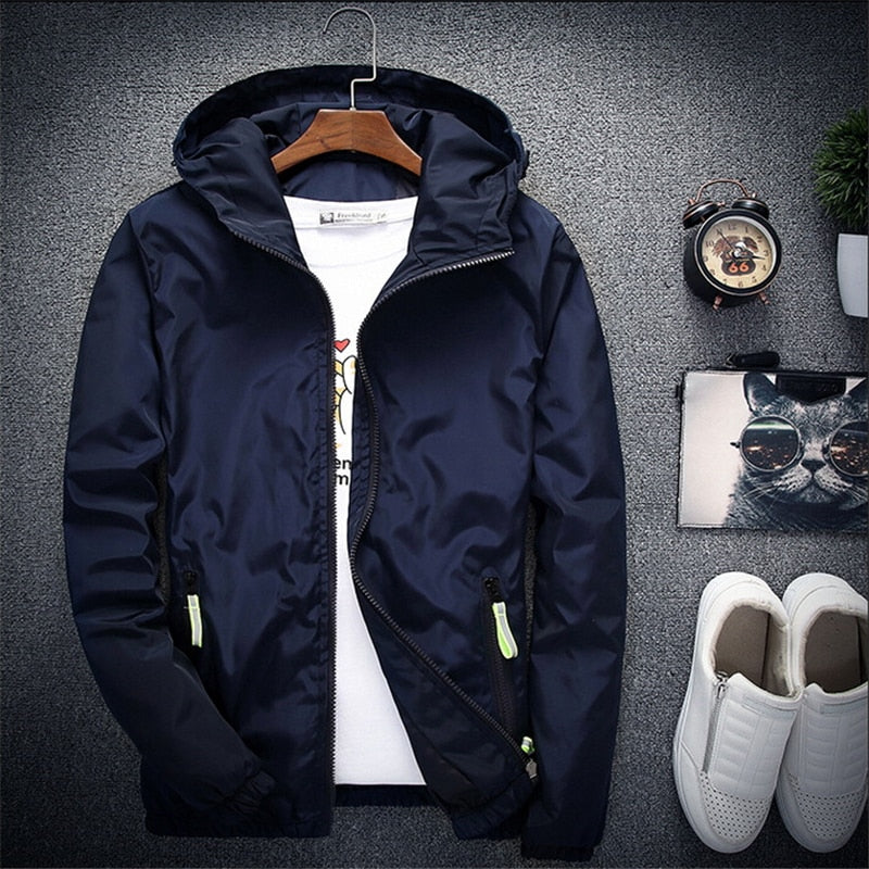 Jacket Men's Large Size Summer Bomber Spring Windbreaker cloth Streetwear Coat Hood 2022 Fashion Male Clothing 7XL Plus Size 6XL The Clothing Company Sydney