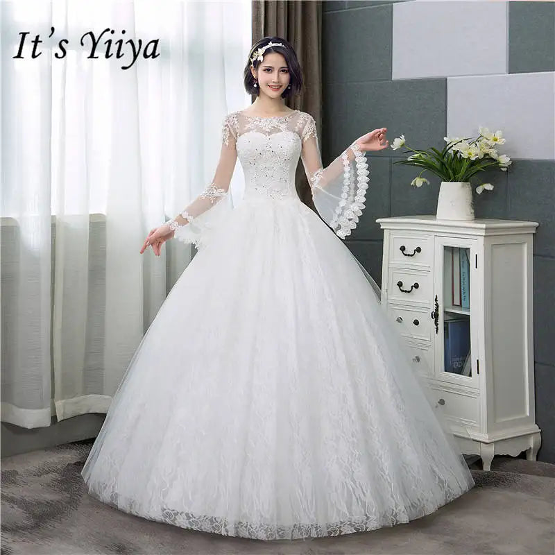 V-neck Wedding Dresses Off White Sequined Wedding Gown - The Clothing Company Sydney