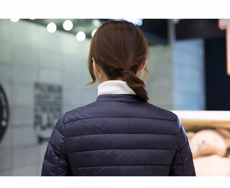 Women's Spring Padded Warm Coat Ultra Light Duck Down Jacket Long Overcoat Slim Solid Jackets Winter Coat Portable Parkas - The Clothing Company Sydney