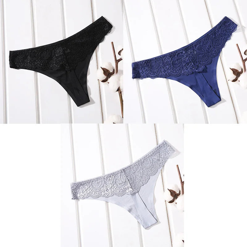 3 Pack Women's Thongs Underwear Female Ice Silk Seamless Woman Underpants G-string Sexy Seamless T-back For Ladies The Clothing Company Sydney