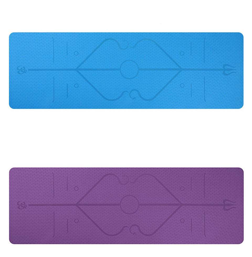 1830*610*6mm TPE Yoga Mat with Position Line Non Slip Carpet Mat For Beginner Environmental Fitness Gymnastics Mats with Carry Bag The Clothing Company Sydney