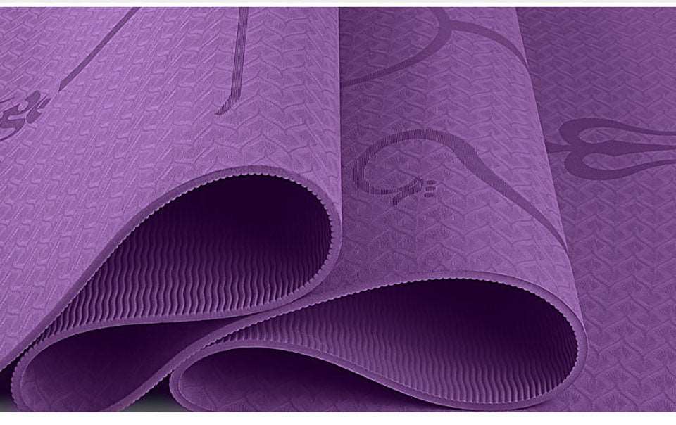 1830*610*6mm TPE Yoga Mat with Position Line Non Slip Carpet Mat For Beginner Environmental Fitness Gymnastics Mats with Carry Bag The Clothing Company Sydney