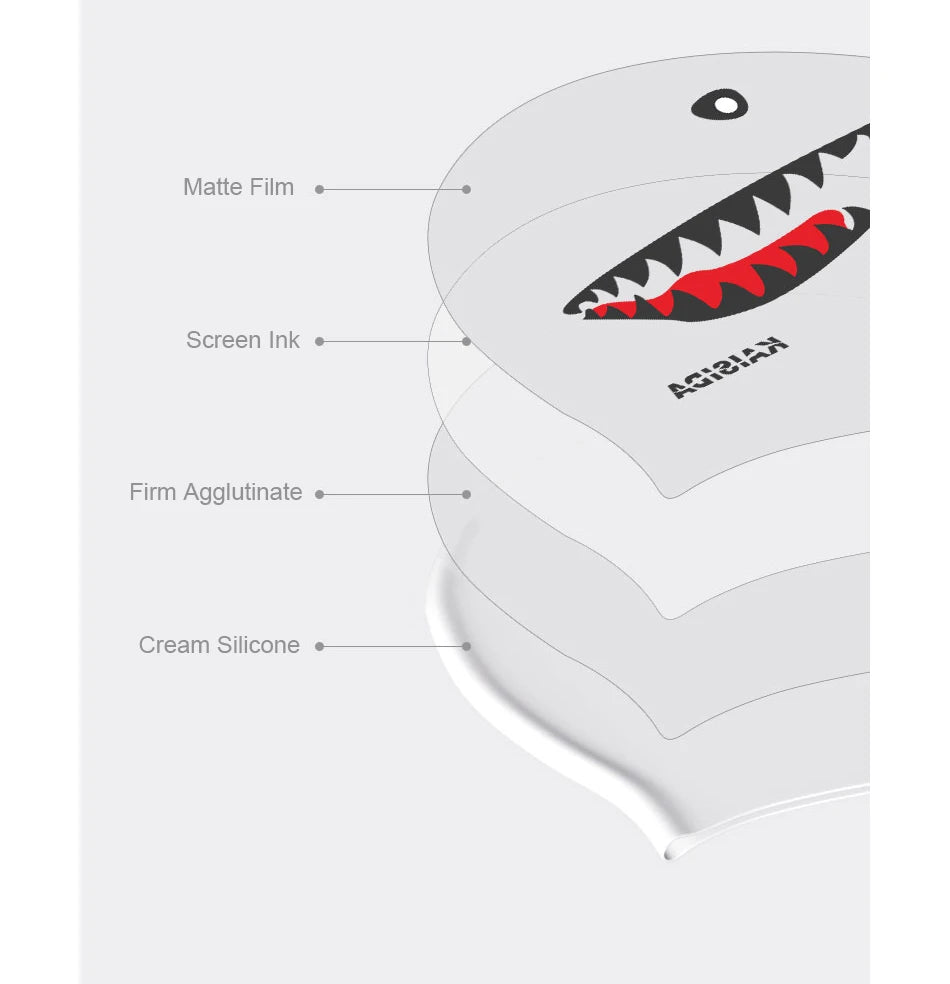 Men's Swimming Cap Adult Elastic Shark Swimming Caps Waterproof Protect Ears Long Hair Soft Women Bathing Cap - The Clothing Company Sydney