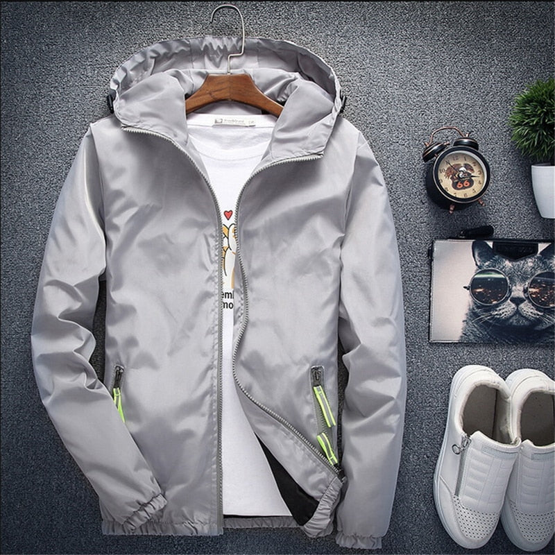 Jacket Men's Large Size Summer Bomber Spring Windbreaker cloth Streetwear Coat Hood 2022 Fashion Male Clothing 7XL Plus Size 6XL The Clothing Company Sydney