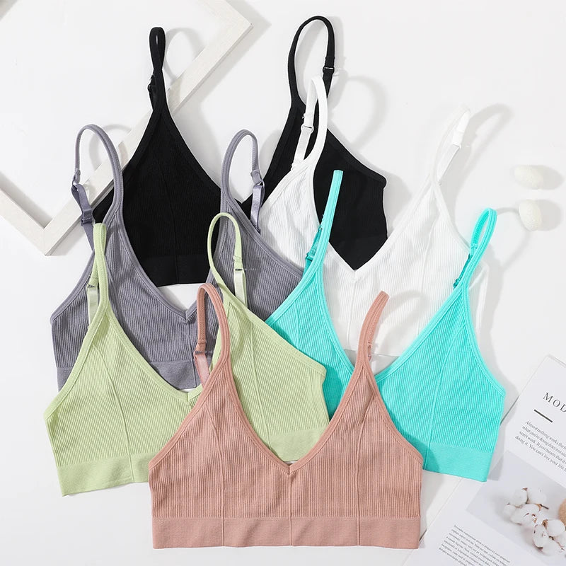Seamless Tube Tops Bras U-shaped Back Lingerie Bralette Adjust Strap Bandeau Bra Ribbed Sports Underwear The Clothing Company Sydney