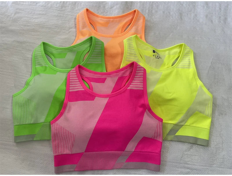 Yoga Set Sport Bra and Shorts fluorescent Gym Set 2 Piece GYM Workout Sportwear Padded Vest Fitness Suit The Clothing Company Sydney