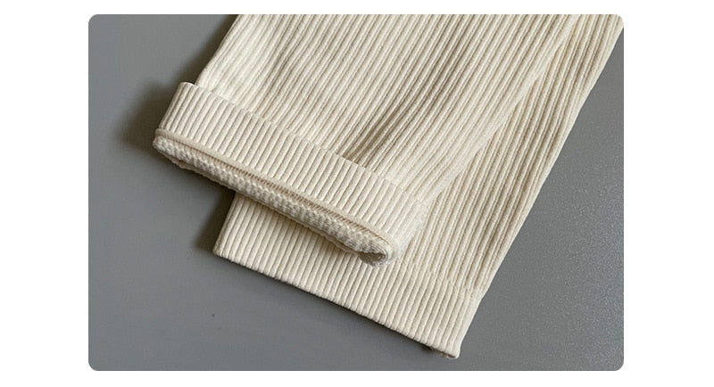 Ribbed Yoga Clothing Sets Women High Waist Leggings And Top Two Piece Set Seamless Tracksuit Fitness Workout Outfits Gym Wear The Clothing Company Sydney