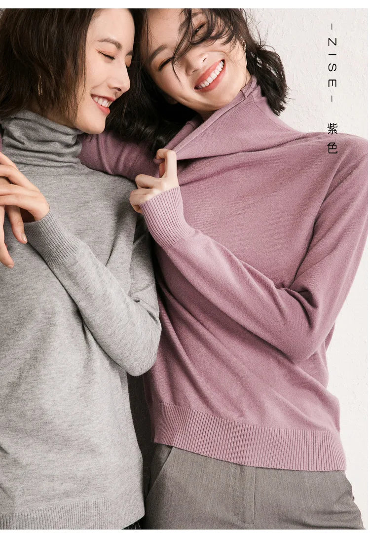 Autumn Winter Sweater Turtleneck Slim Fit Basic Pullovers Fashion Knit Tops Bottoming Women's Sweater Stretch Jumpers The Clothing Company Sydney
