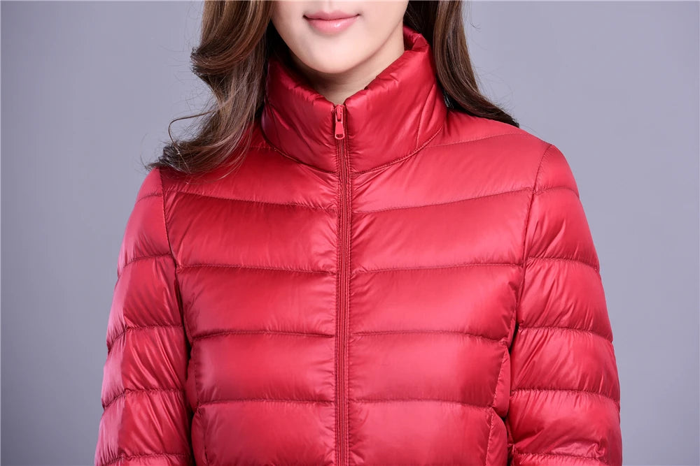 Women Spring Jacket Fashion Short Ultra Lightweight Packable Puffer Coats 15 Colors Female Down Warm Korean Slim Fit Parkas 5XL The Clothing Company Sydney