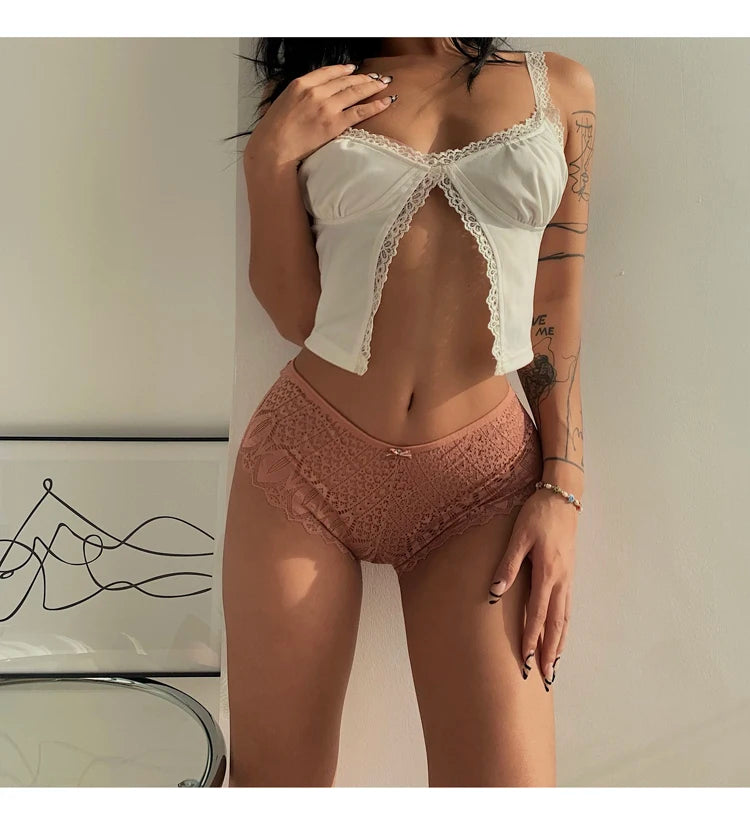 Women's Panties Lace Underwear Sexy Low-Waist Briefs Hollow Out G String Underpants Lingerie The Clothing Company Sydney