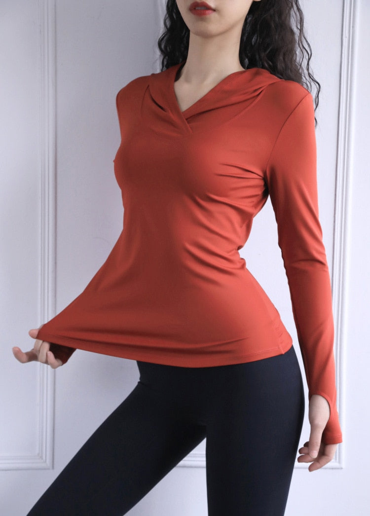 Women's Back Forked Yoga Shirt Long Sleeve Thumb Hole Running T-shirt Mesh Breathable Sports Hoodie Fitness Top Gym Workout Blouse The Clothing Company Sydney