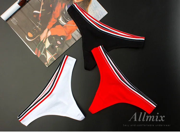 Sports Style Low Waist Thong  No Trace Cotton T Panties  G String Bikini Underwear - The Clothing Company Sydney