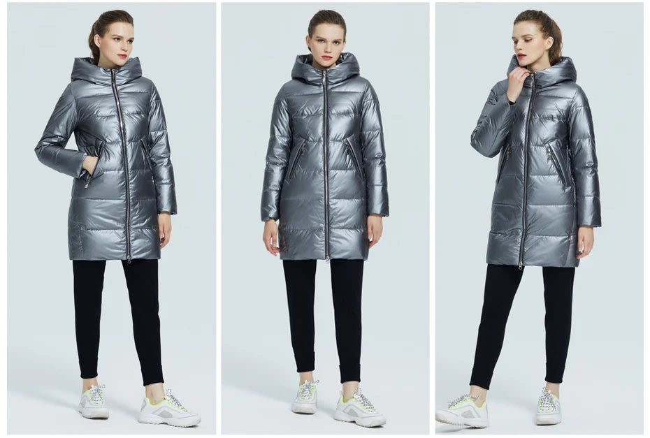 Women's Hooded Winter jacket fashion casual slim long warm cotton coat ladies parkas - The Clothing Company Sydney