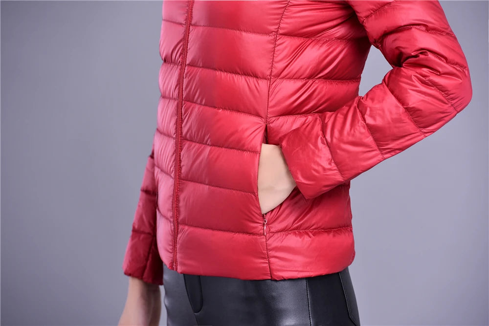 Women Spring Jacket Fashion Short Ultra Lightweight Packable Puffer Coats 15 Colors Female Down Warm Korean Slim Fit Parkas 5XL The Clothing Company Sydney