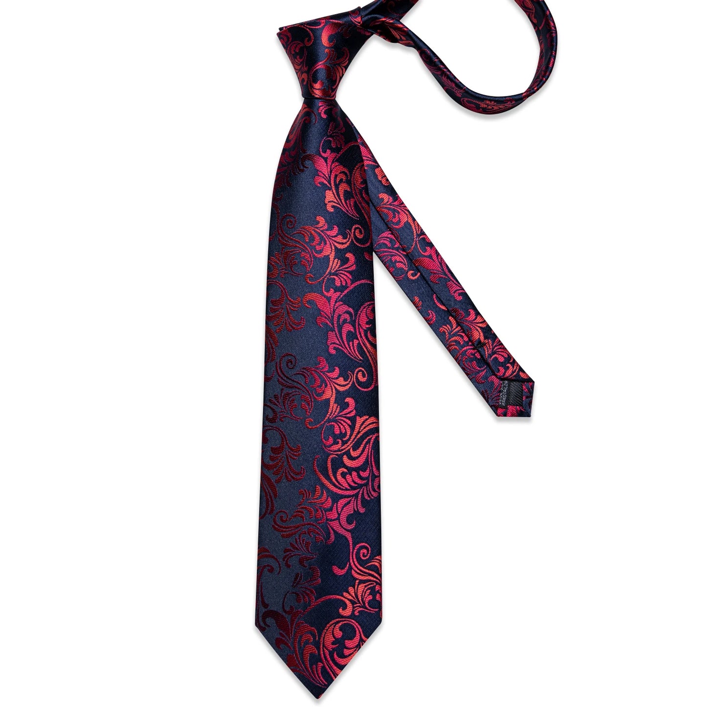 5 Piece Designer Blue Red Paisley Ties Wedding Party Neck Tie Luxury Tie Ring Brooch Silk Tie Set Gift For Men - The Clothing Company Sydney