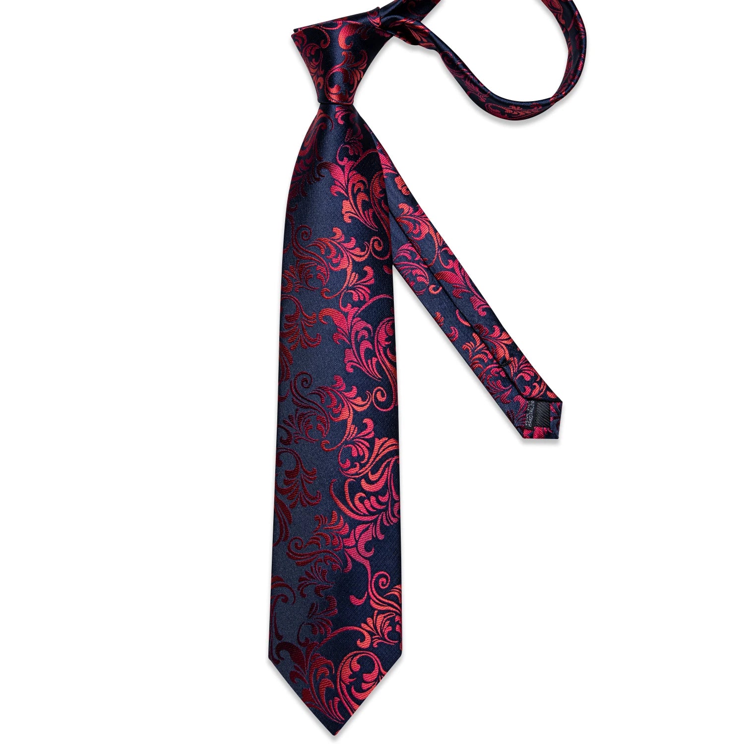 5 Piece Designer Blue Red Paisley Ties Wedding Party Neck Tie Luxury Tie Ring Brooch Silk Tie Set Gift For Men - The Clothing Company Sydney