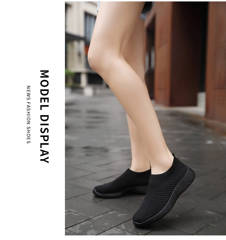 Women's Vulcanized Shoes High Quality Women Sneakers Slip On Flats Shoes Women Loafers Walking Flats The Clothing Company Sydney