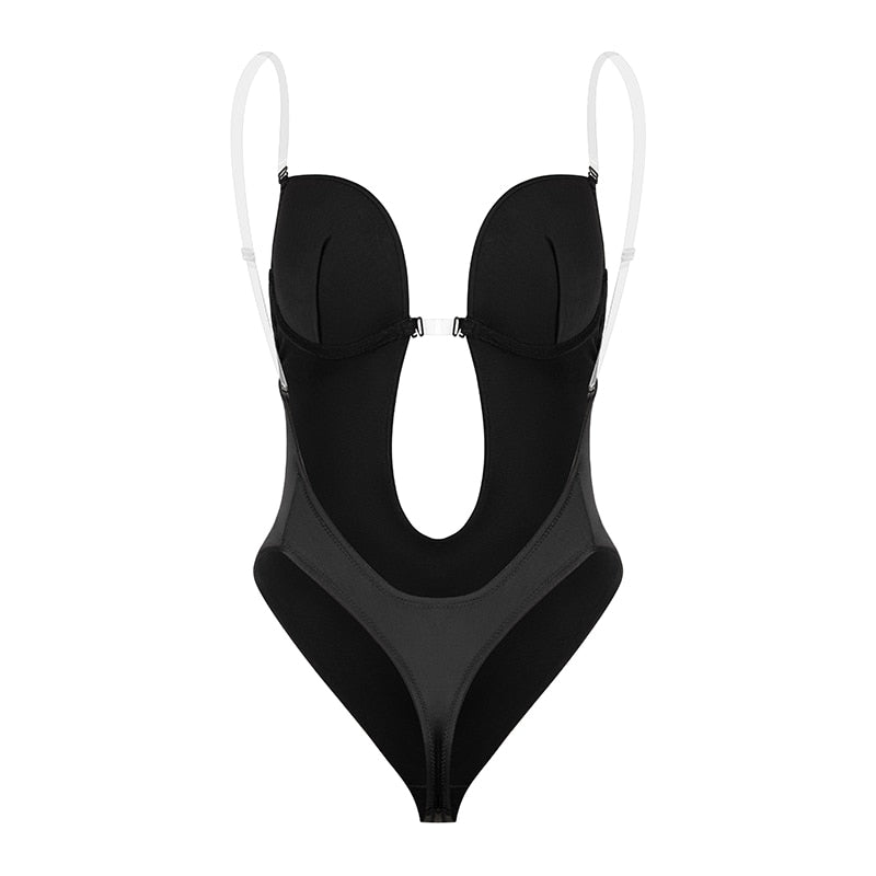 Women's Plunging Deep V-Neck Strapless Backless Bodysuit Seamless Thong Full Body Shapewear for Wedding Party Body Shaper The Clothing Company Sydney