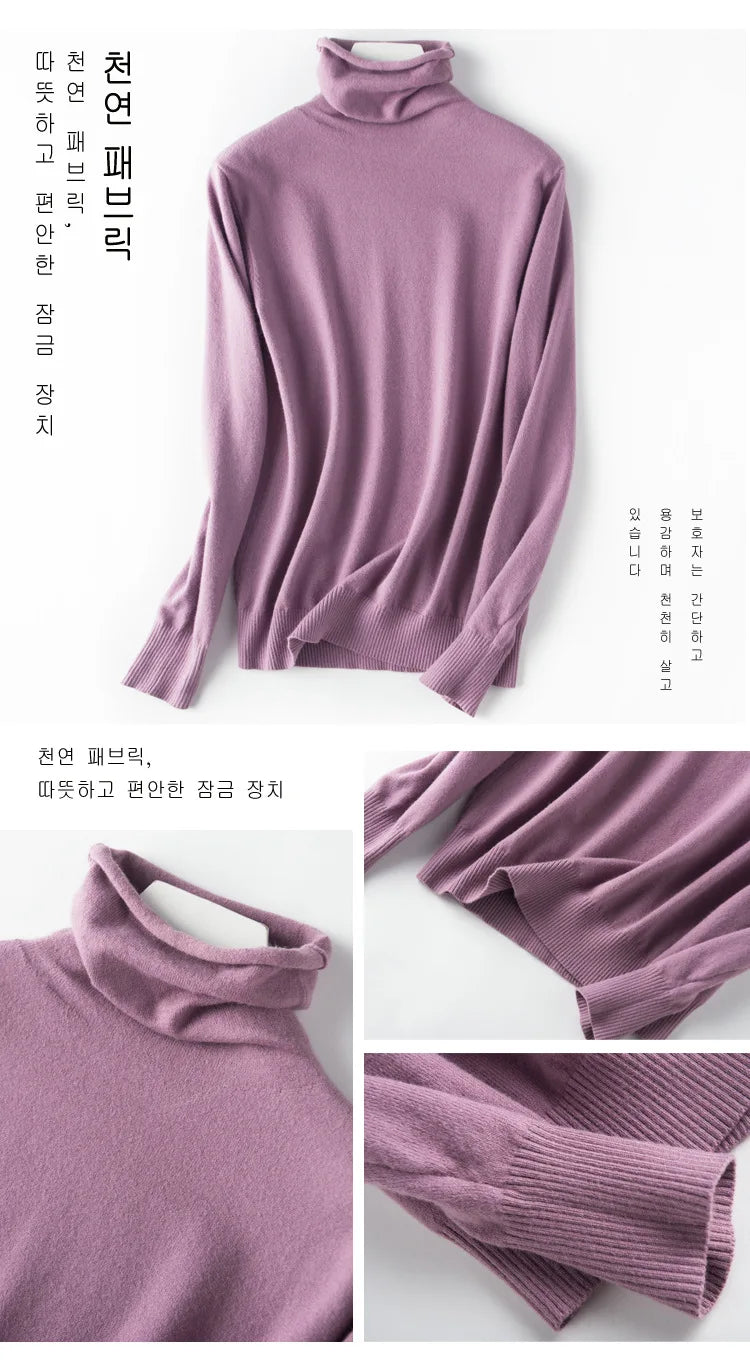 Autumn Winter Sweater Turtleneck Slim Fit Basic Pullovers Fashion Knit Tops Bottoming Women's Sweater Stretch Jumpers The Clothing Company Sydney