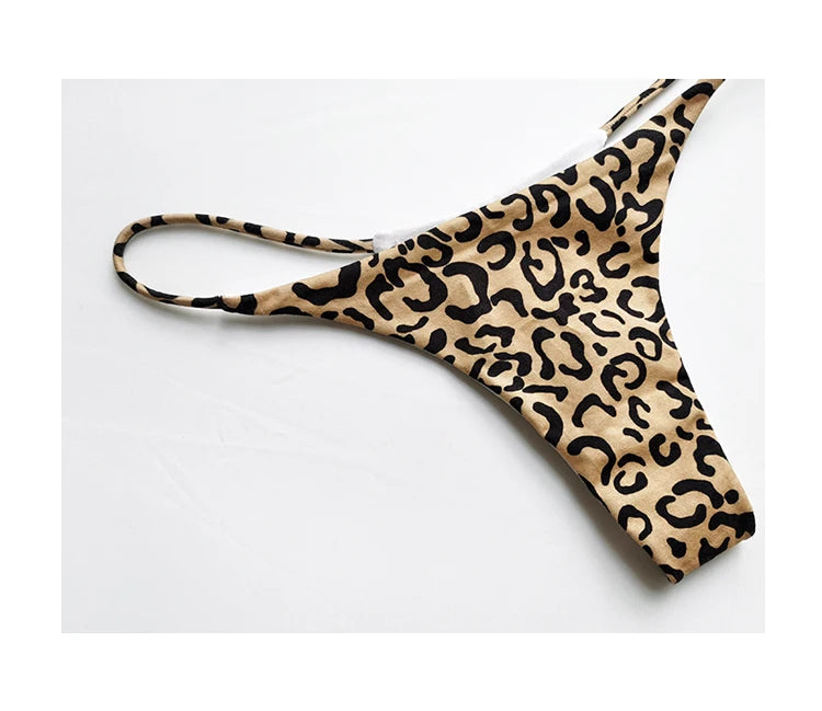 Cotton Leopard G String Women Panties Briefs Thong Low Waist T-back Bikini Underwear Seamless Lingerie - The Clothing Company Sydney