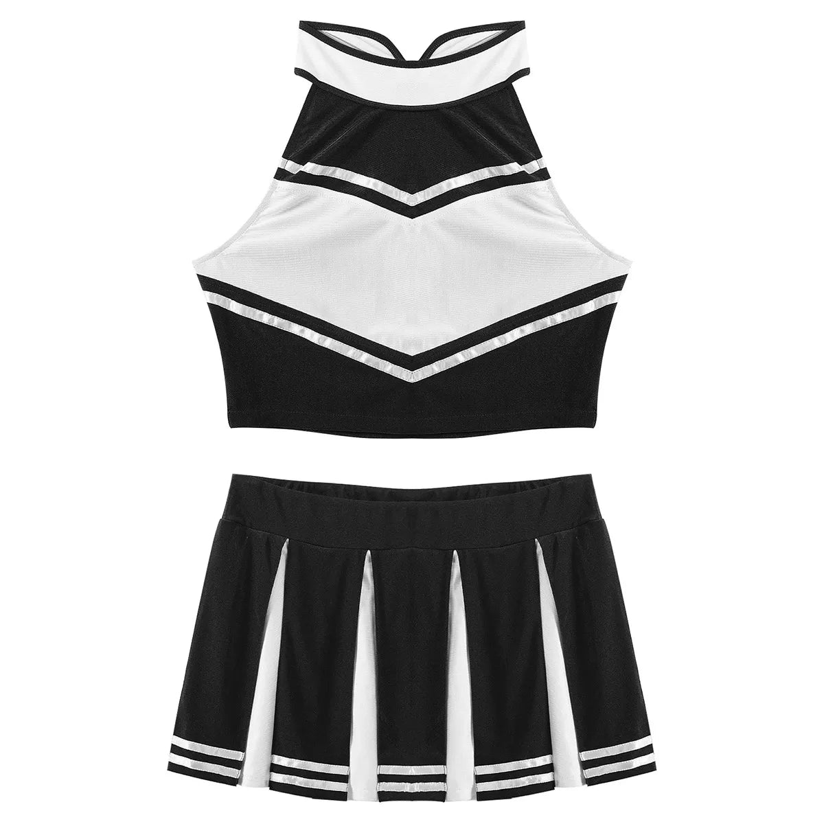2 Piece Cheerleader Costume Women Adult Cheerleading Uniform Dancing Outfit Sleeveless Crop Top with Mini Pleated Skirt The Clothing Company Sydney