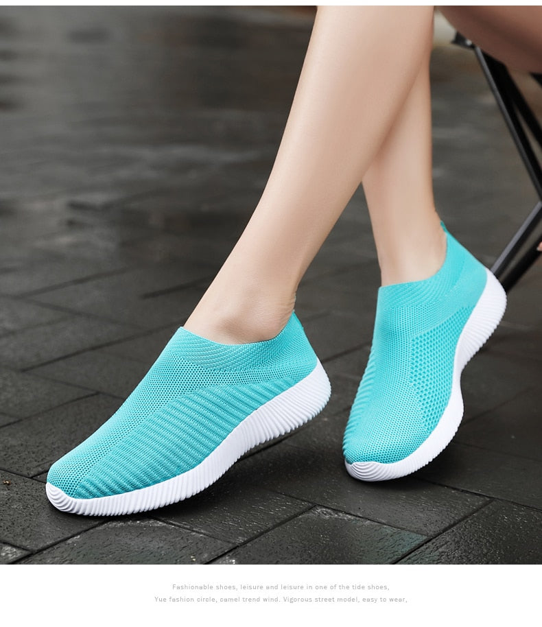 Women's Vulcanized Shoes High Quality Women Sneakers Slip On Flats Shoes Women Loafers Walking Flats The Clothing Company Sydney
