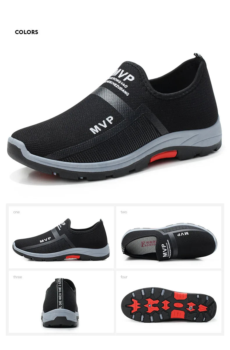 Summer Mesh Casual Shoes Breathable Slip on Mens Loafers Lightweight Sneakers Non-slip Walking Shoes The Clothing Company Sydney