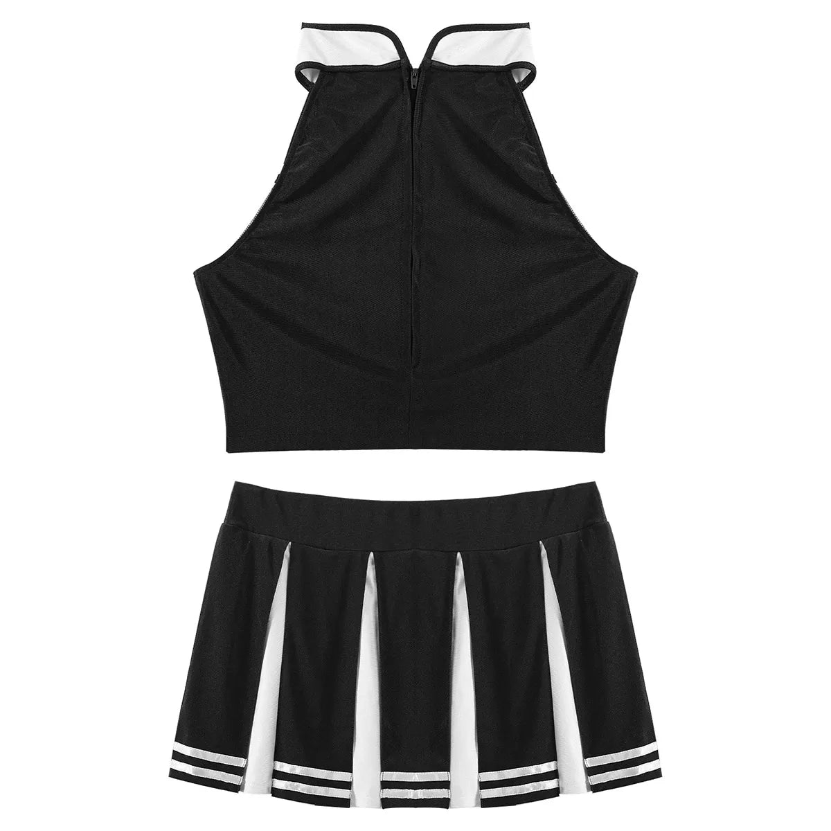 2 Piece Cheerleader Costume Women Adult Cheerleading Uniform Dancing Outfit Sleeveless Crop Top with Mini Pleated Skirt The Clothing Company Sydney