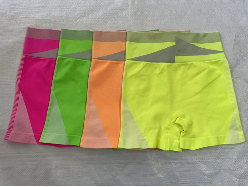 Yoga Set Sport Bra and Shorts fluorescent Gym Set 2 Piece GYM Workout Sportwear Padded Vest Fitness Suit The Clothing Company Sydney