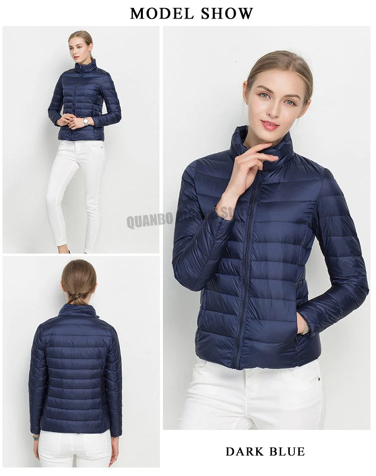 Women Spring Jacket Fashion Short Ultra Lightweight Packable Puffer Coats 15 Colors Female Down Warm Korean Slim Fit Parkas 5XL The Clothing Company Sydney