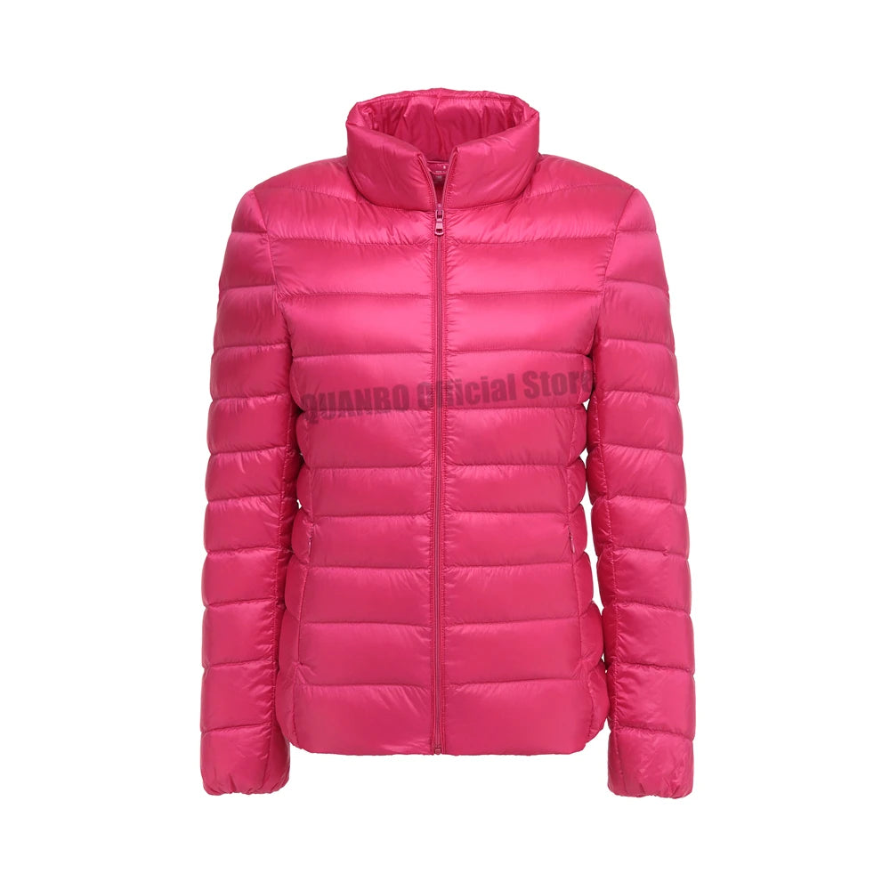 Women Spring Jacket Fashion Short Ultra Lightweight Packable Puffer Coats 15 Colors Female Down Warm Korean Slim Fit Parkas 5XL The Clothing Company Sydney