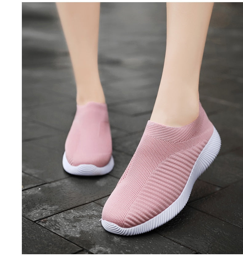 Women's Vulcanized Shoes High Quality Women Sneakers Slip On Flats Shoes Women Loafers Walking Flats The Clothing Company Sydney