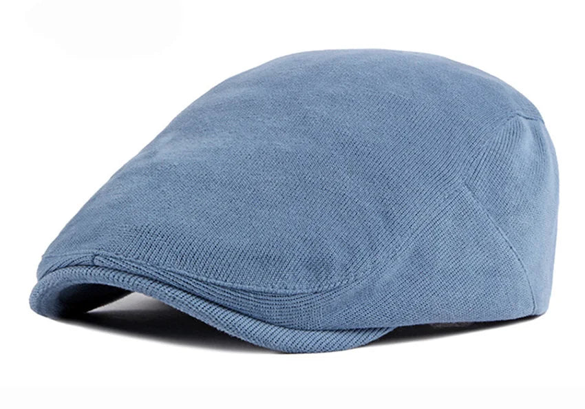 Spring Autumn Berets Hat Men's knitting Visor Cap Casual Fashion Women Beret Solid Yellow Blue Peaked Flat Cap Duckbill Hat - The Clothing Company Sydney