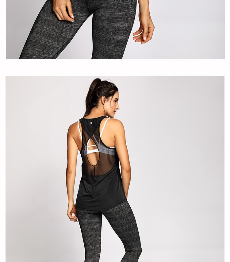 Women's Vest Tops Activewear Mesh Workout Sports Racerback Tank Tops Sleeveless Back Hollow Out Pullover T-shirt The Clothing Company Sydney