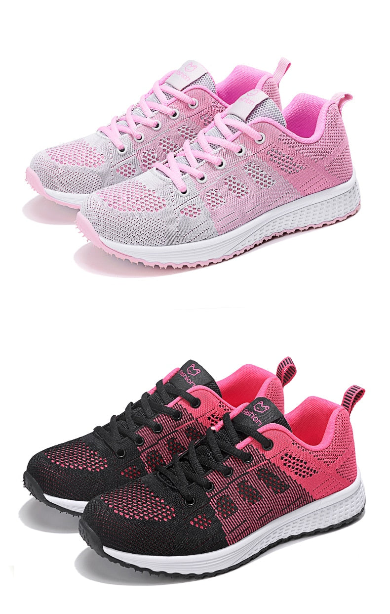Women's Casual Shoes Breathable Walking Mesh Lace Up Flat Shoes Sneakers The Clothing Company Sydney