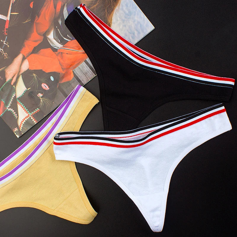 Sports Style Low Waist Thong  No Trace Cotton T Panties  G String Bikini Underwear - The Clothing Company Sydney